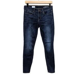 Gap 1969 Jeans Womens 27 R Blue Low Rise Legging Skinny Dark Wash Preppy Denim